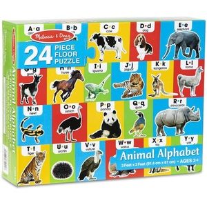 NEW🔥Melissa & Doug 24 Piece Animal Alphabet Floor Puzzle Size 3’ X 2’